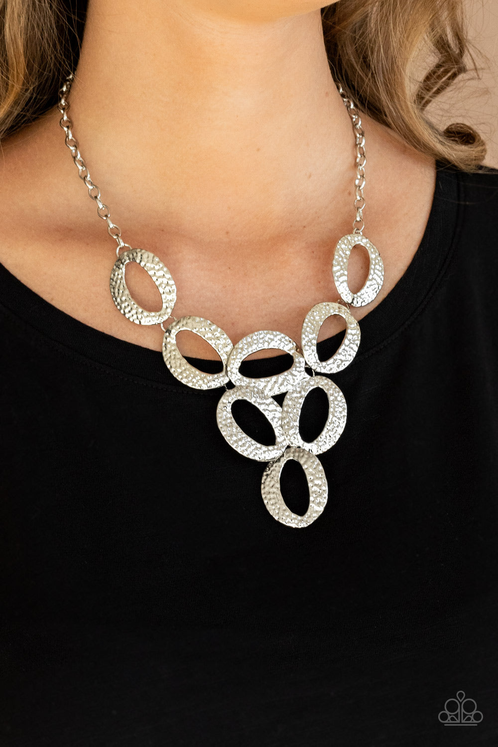 OVAL The Limit - Silver Necklaces-Paparazzi