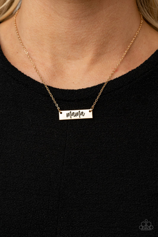 Blessed Mama - Gold Necklace-Paparazzi