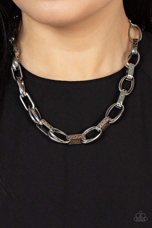 Motley In Motion - Silver Necklace-Paparazzi