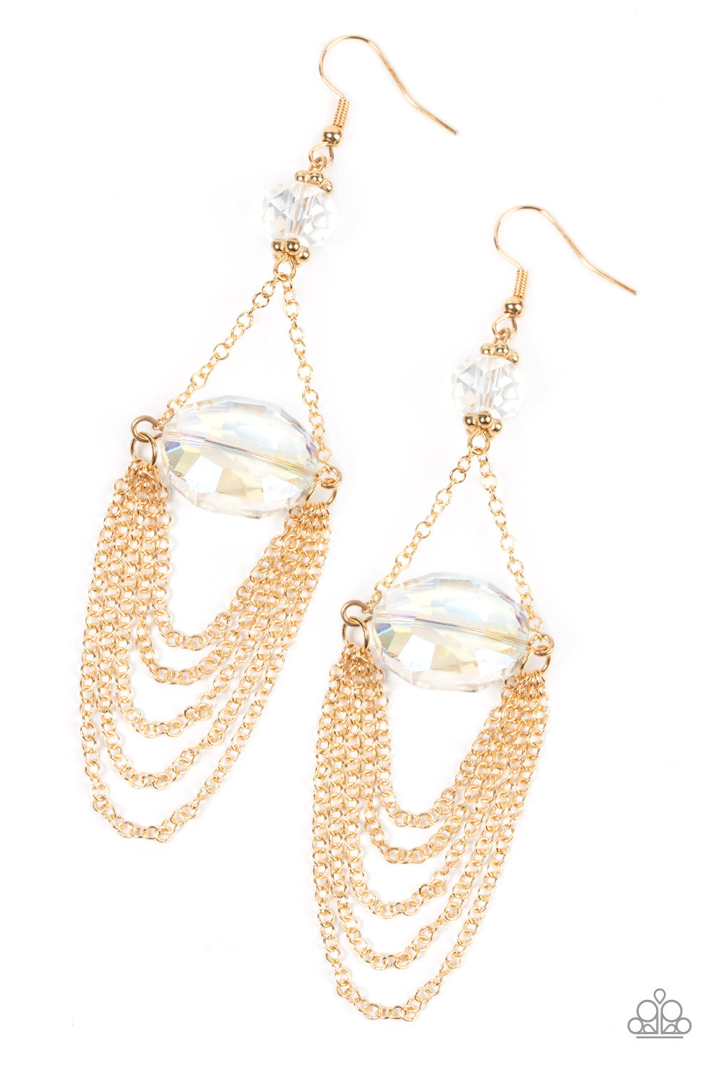 Ethereally Extravagant - Gold Earrings-Paparazzi