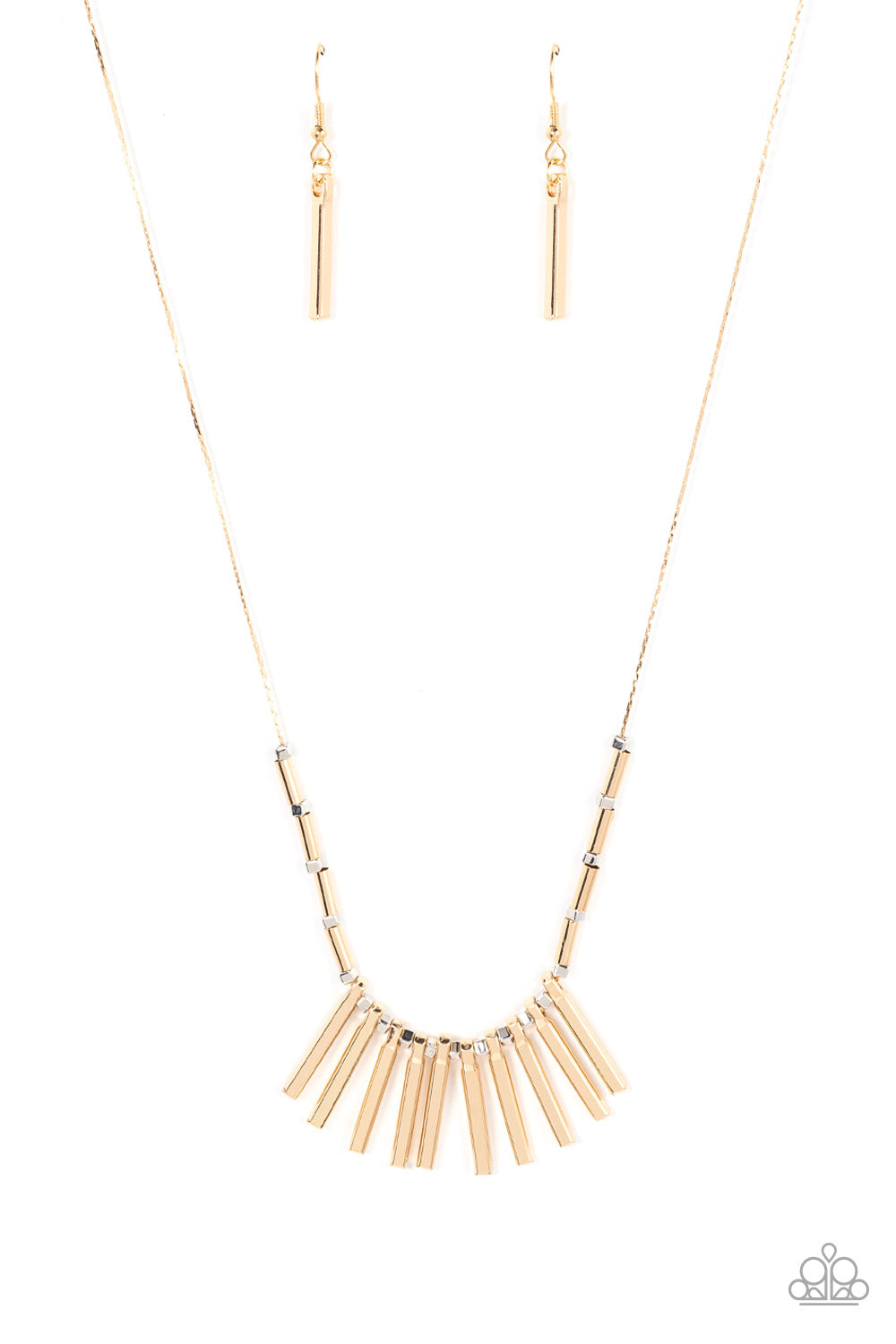 Rustic Hot Rod - Gold Necklace-Paparazzi