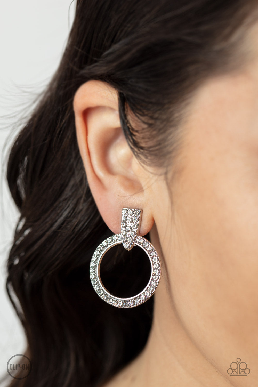 Sparkle at Your Service - White Earrings-Paparazzi