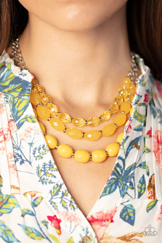 Tropical Hideaway - Yellow Necklace-Paparazzi
