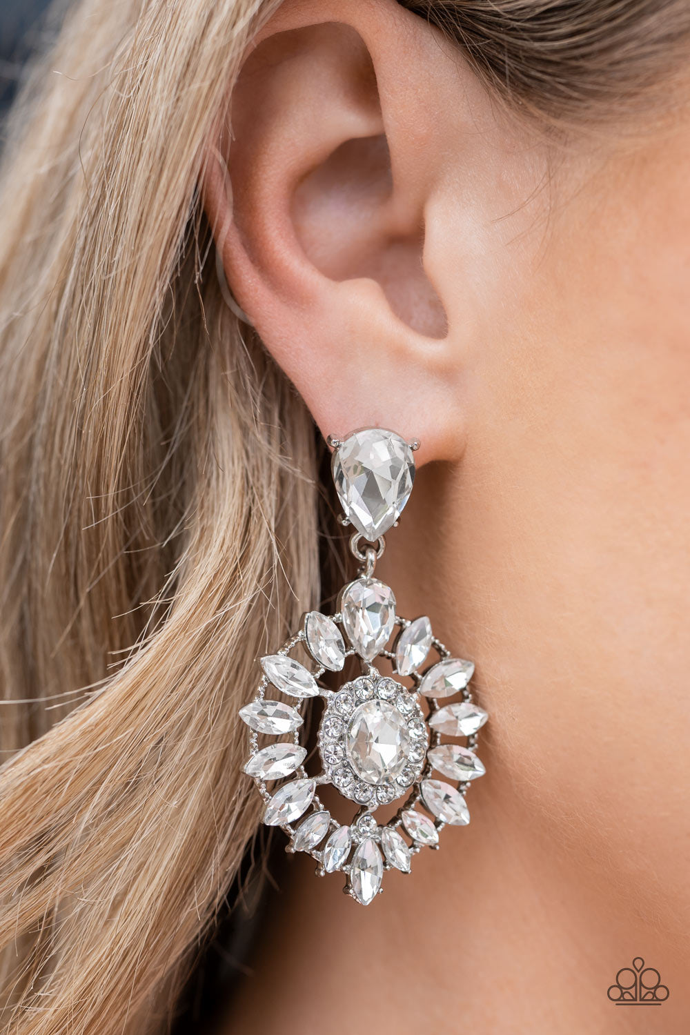 My Good LUXE Charm - White Earrings-Paparazzi