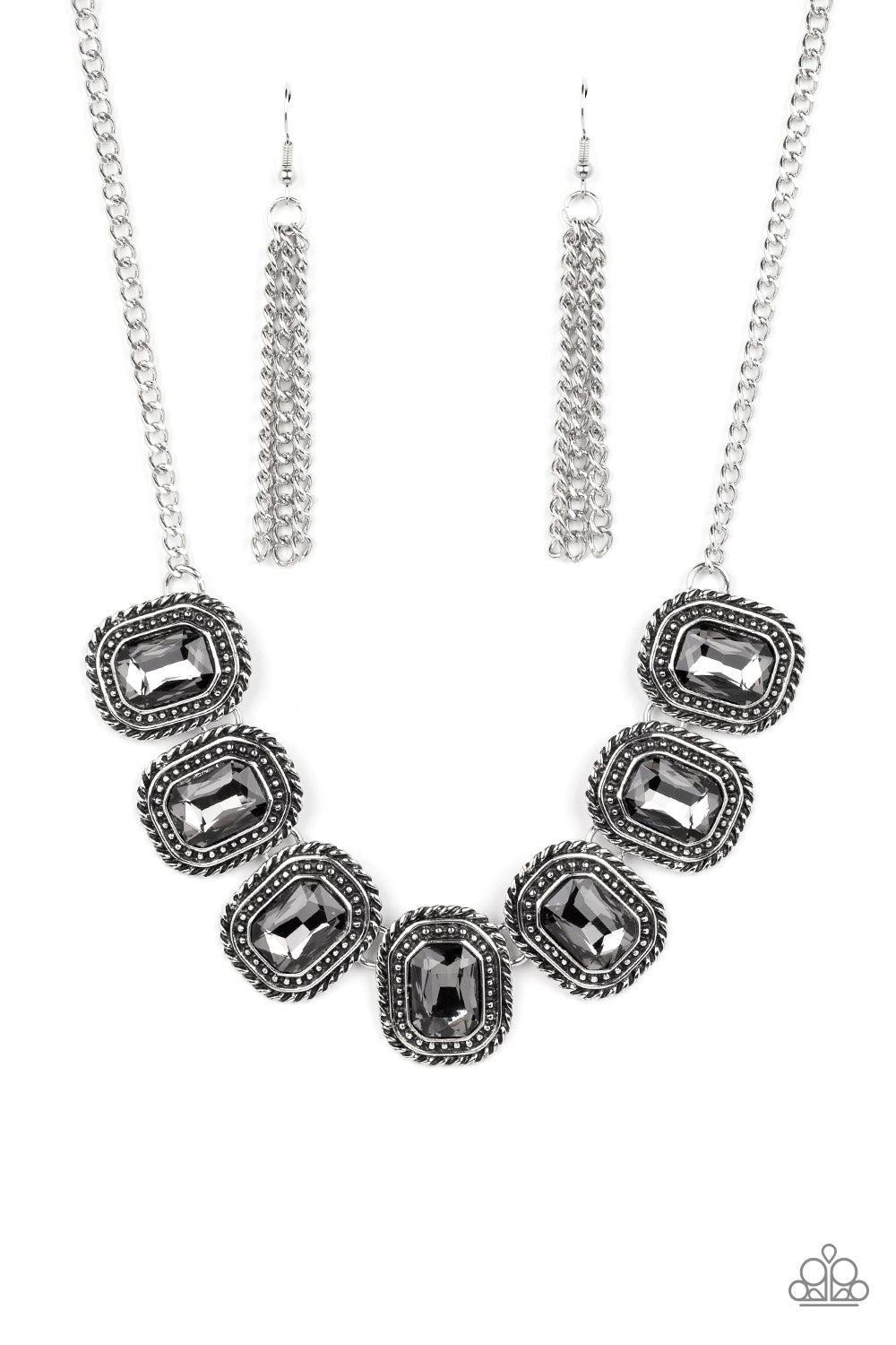 Iced Iron - Silver Necklace-Paparazzi