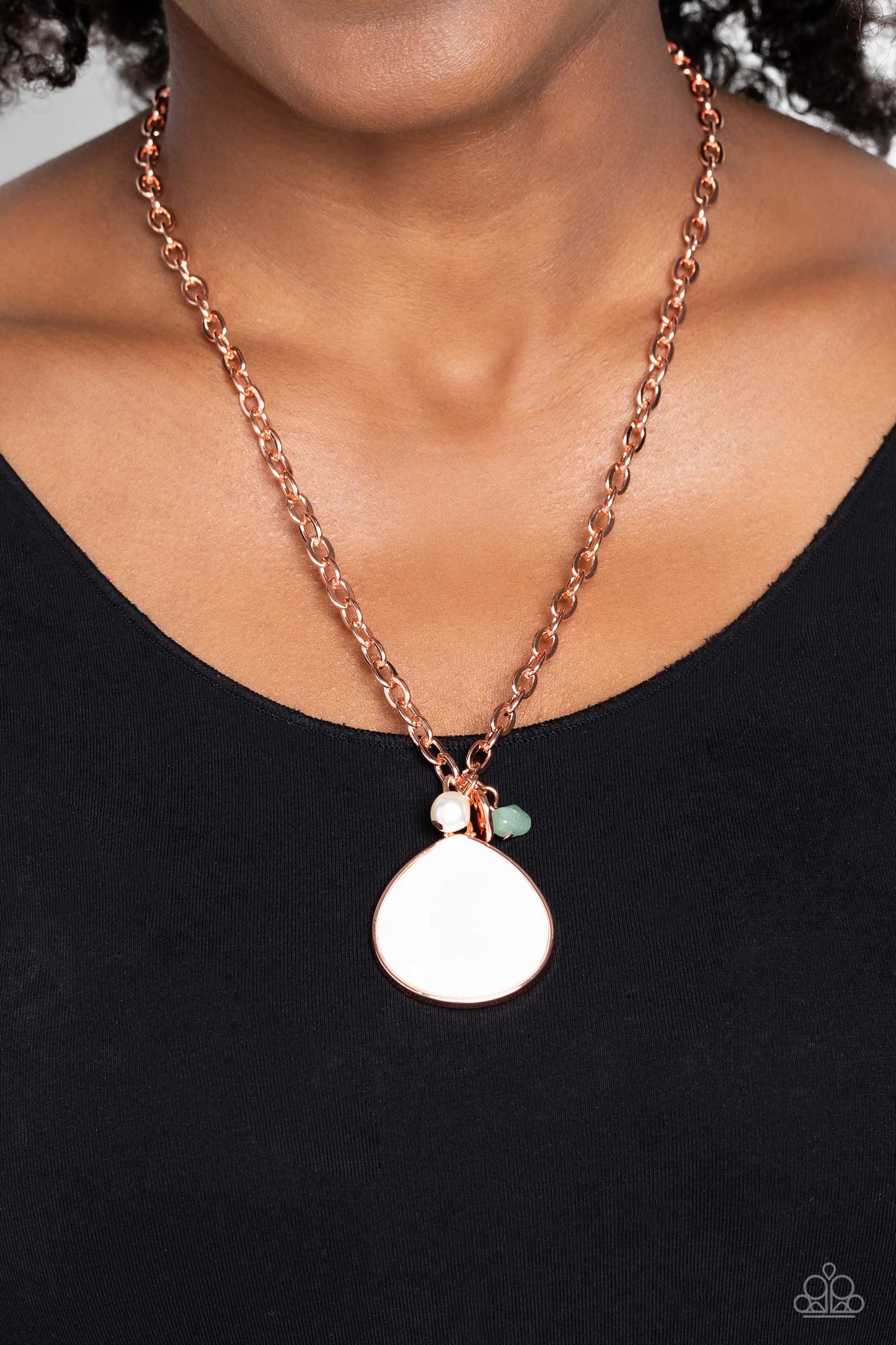 I Put A SHELL On You - Copper Necklace-Paparazzi